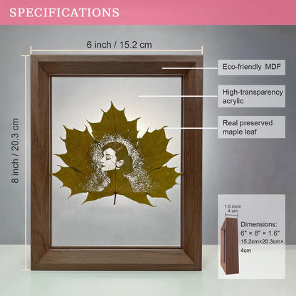 Personalized Portrait Frame with Preserved Leaf Art